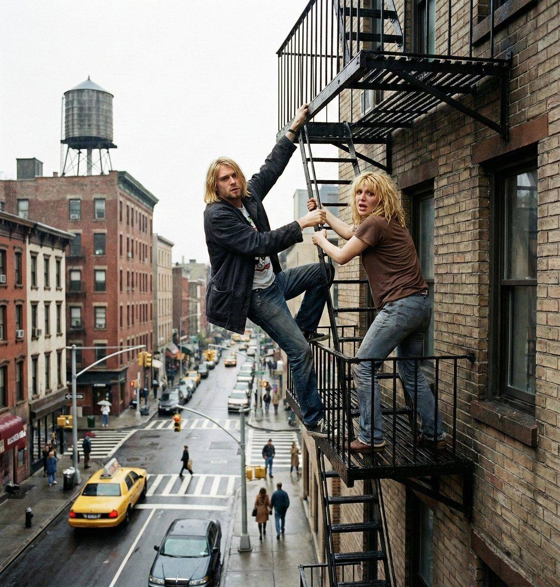 AI generated image for 90's NYC Rooftop Rescue