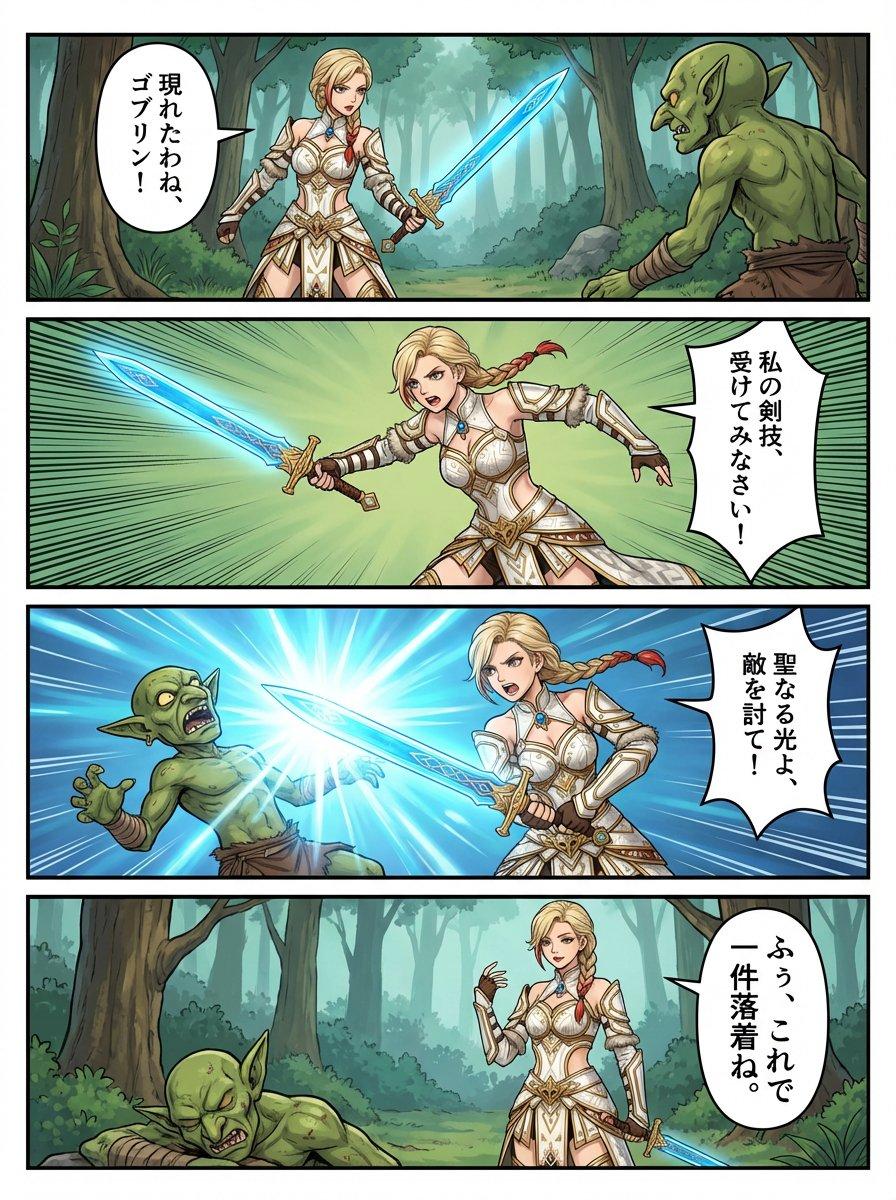 AI generated image for Anna's RPG Manga Request (4-Panel, Japanese)
