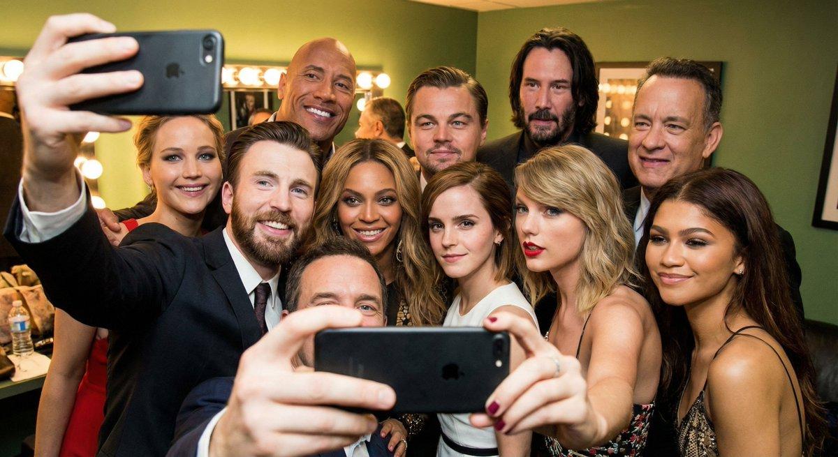 AI generated image for Celebrity Selfie Generation