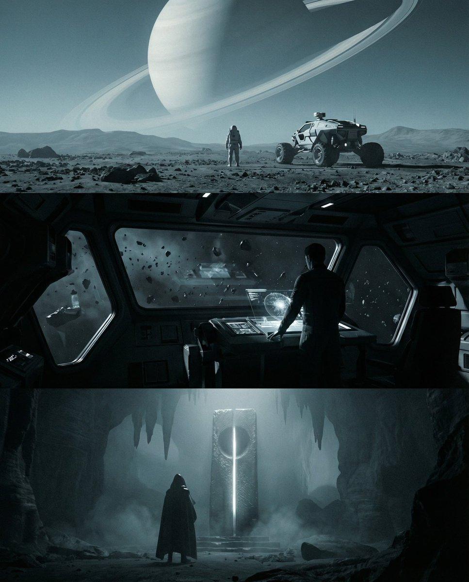 AI generated image for Cinematic Sci-Fi Triptych Prompt