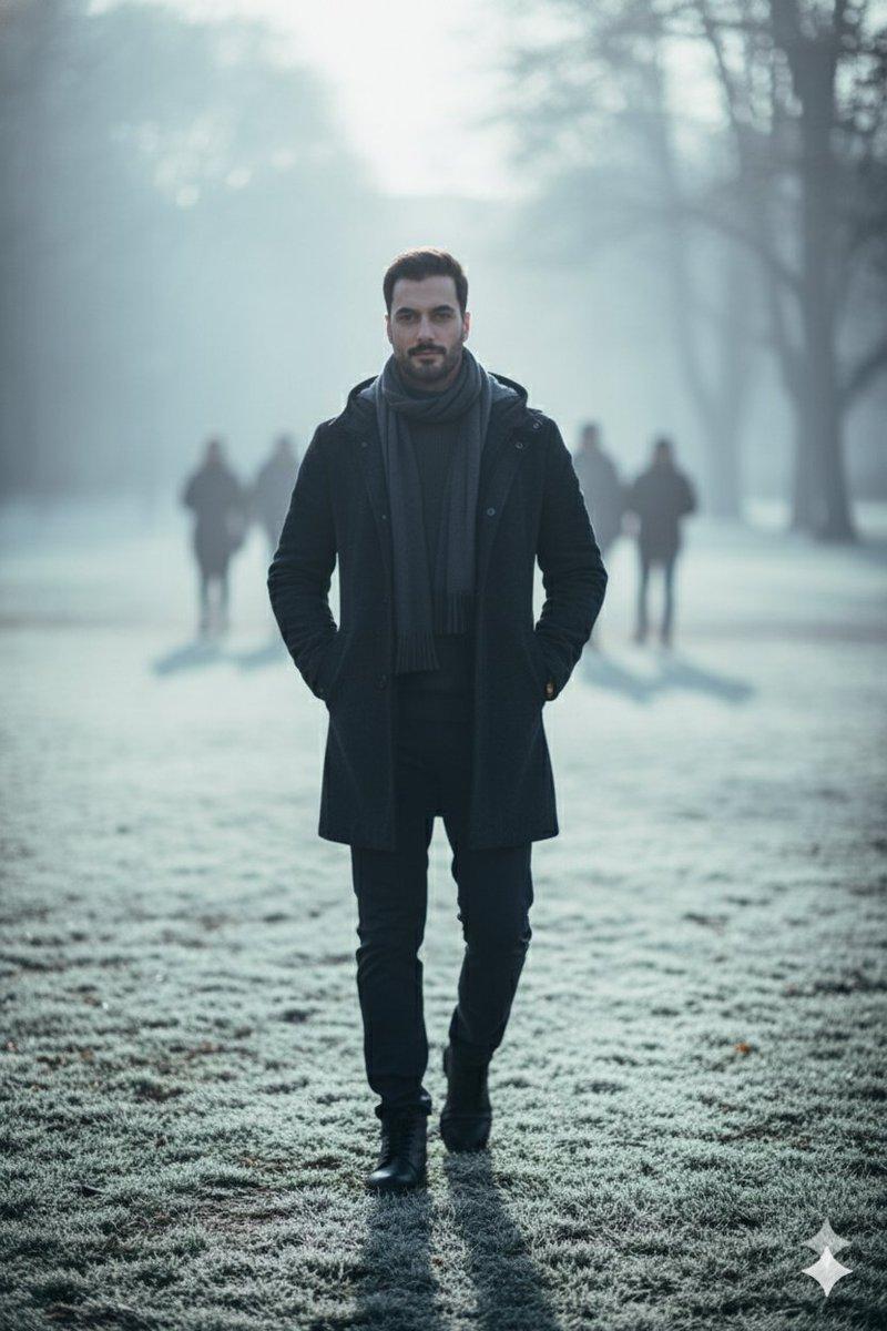 AI generated image for Cold Winter Morning Portrait in City Park