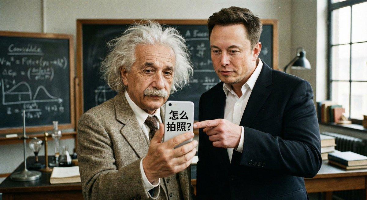 AI generated image for Einstein's Selfie Struggle