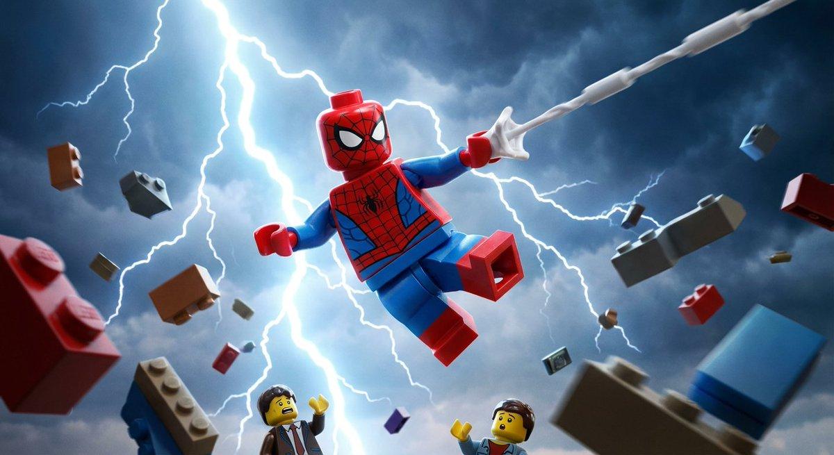 AI generated image for Epic LEGO Spider-Man Movie Poster