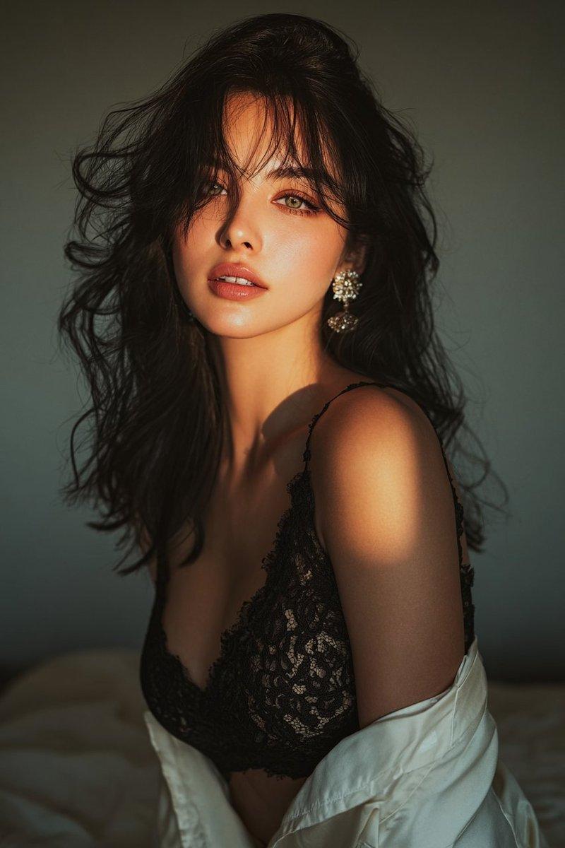 AI generated image for Golden Hour Lace Portrait