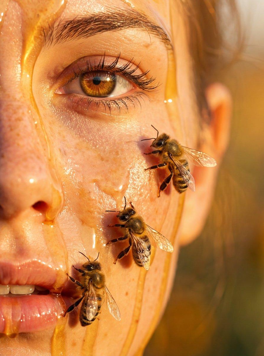AI generated image for Honey Portrait with Bees