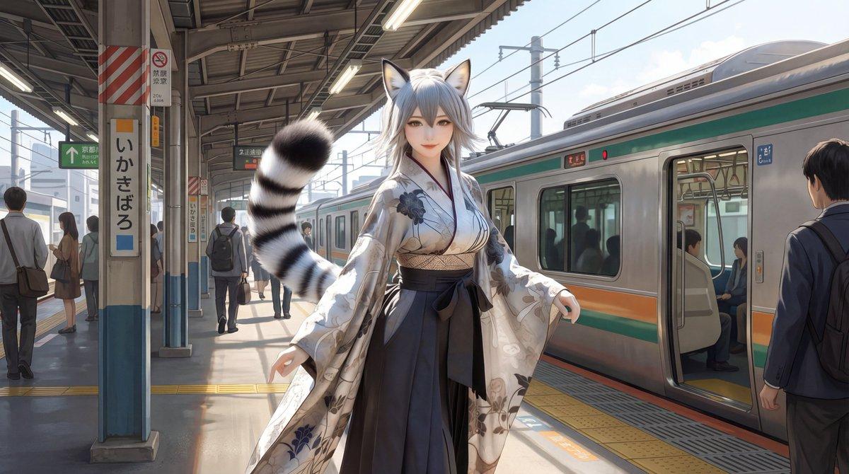 AI generated image for Japanese Train Platform Character Portrait