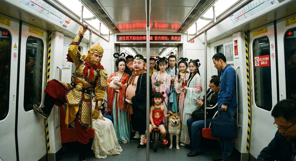AI generated image for Journey to the West on the Beijing Subway