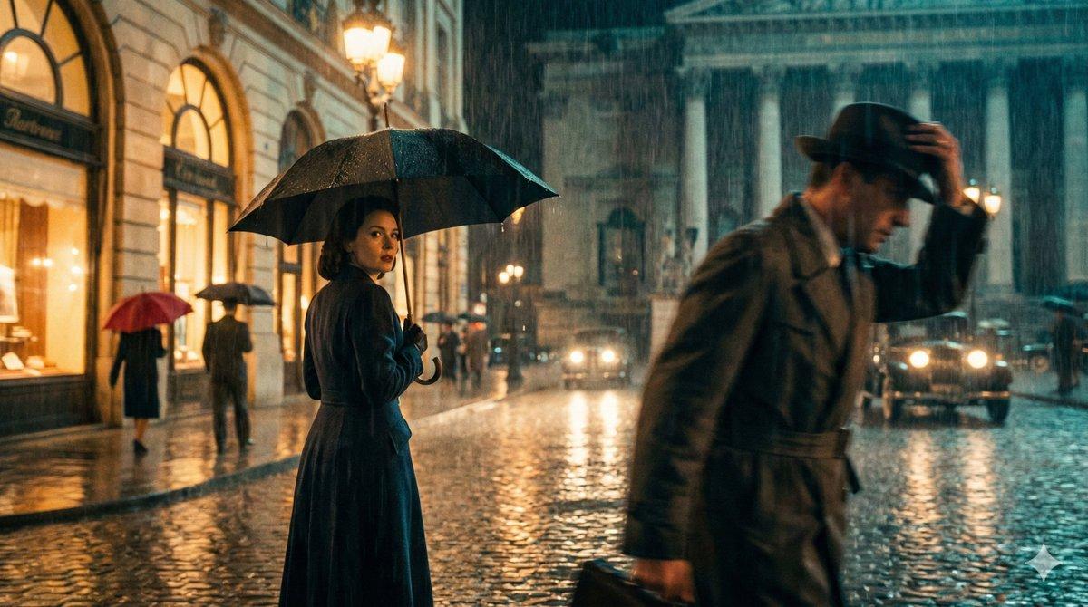 AI generated image for Urban Noir: Urgency in the Rain