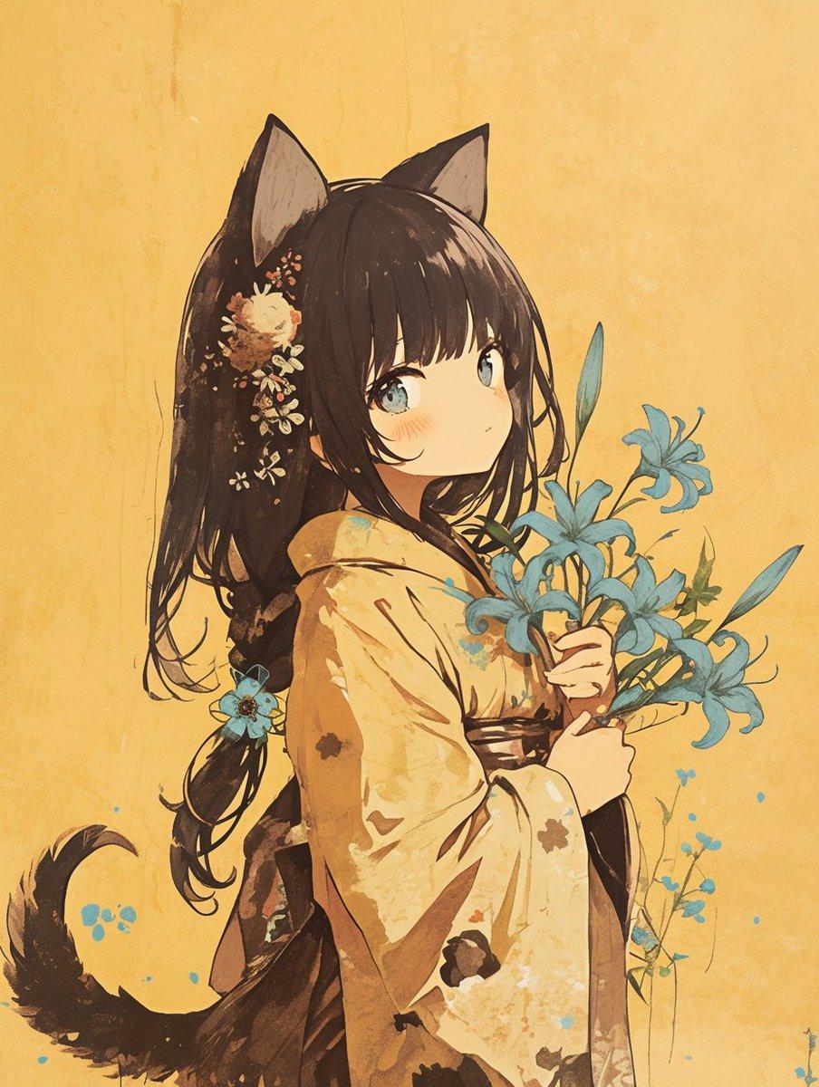 AI generated image for Bookstore POP Illustration Prompt: "neko no shippo"