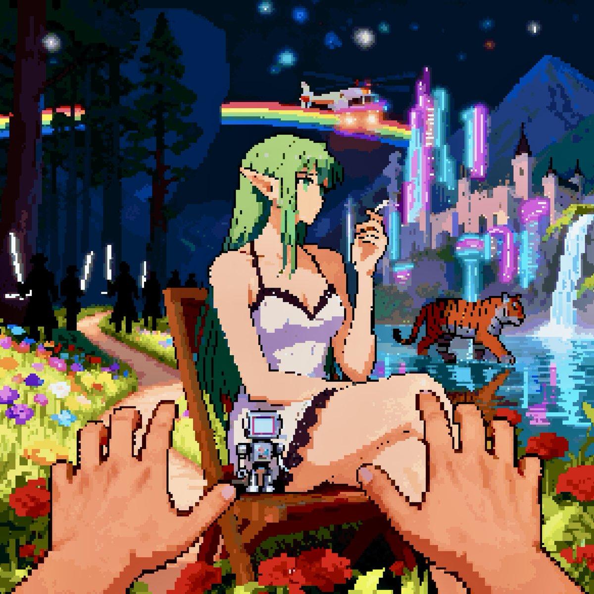 AI generated image for Youtube Thumbnail: "OMW" Background Text