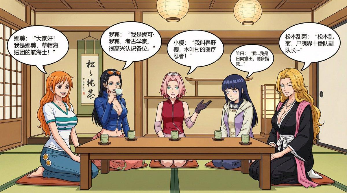 AI generated image for Anime Female Characters Compilation Comic in Chinese
