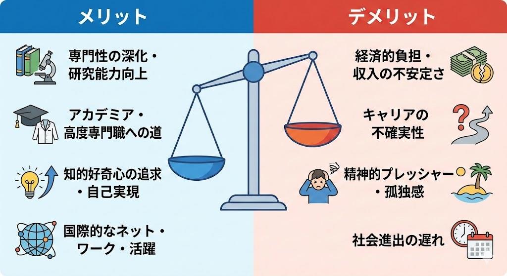 AI generated image for Doctoral Course Pros and Cons Diagram Generation