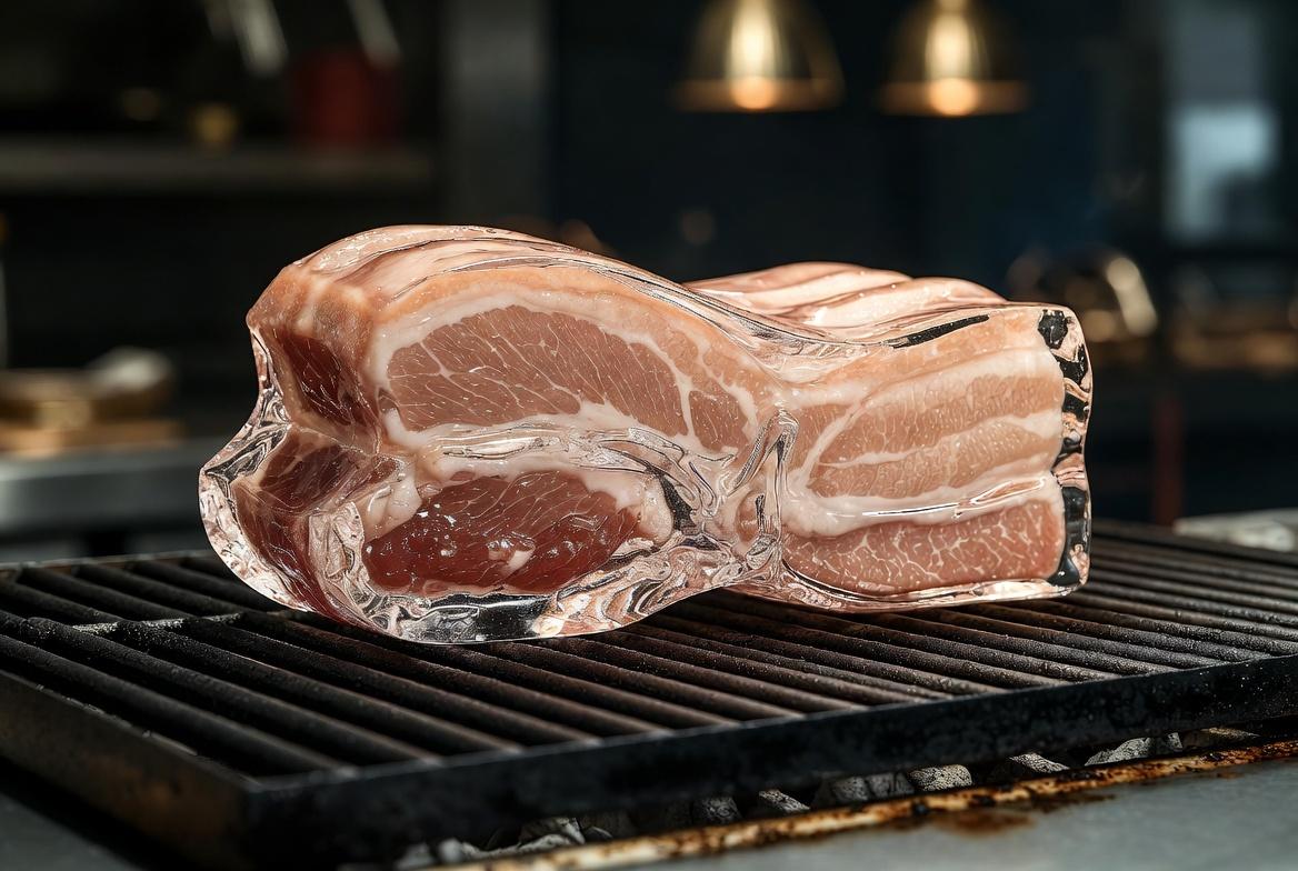 AI generated image for Glass Samgyeopsal on Grill: Hyperrealistic Photo