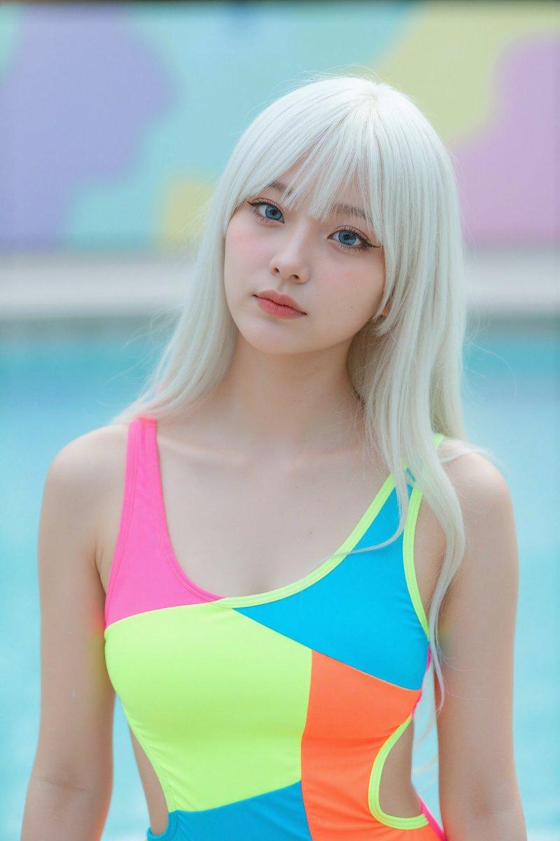 AI generated image for Image Modification: One-Piece to Bikini with High Heels